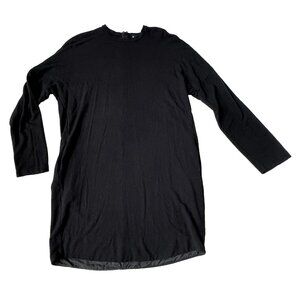 MaxMara Leisure Womens L Black Dress Zip Back Drop Long Sleeve Pockets Tunic Top